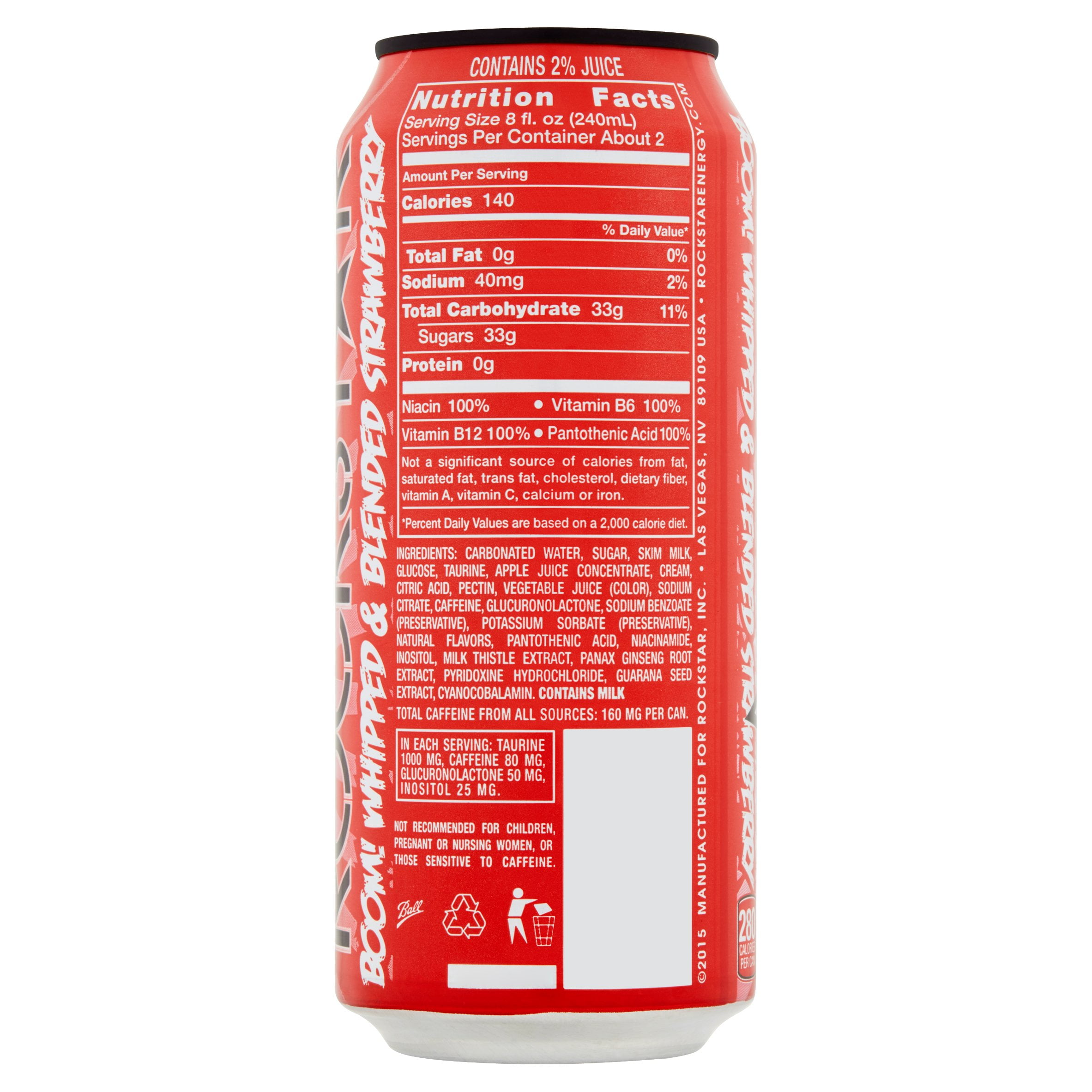 Sugar Free Rockstar Energy Drink Nutrition Facts Blog Dandk