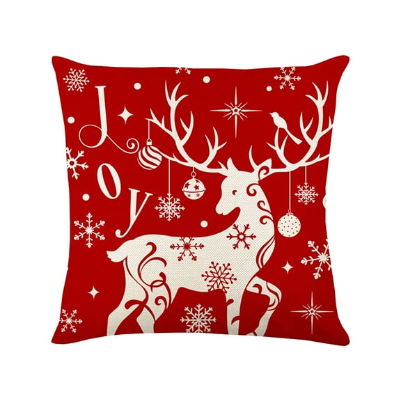 Lilixerw 17.72'' x 17.72" Christmas Cotton Linen Cushion Cover,for Christmas Decoration Xmas Home Decorations