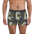 thumbnail image 2 of Goofa Cute Dinosaur Skate On Grey Background Printed Men's Boxer Briefs Underwear, Moisture-Wicking Underwear, Trunk,Soft and Breathable Cotton Underwear-Small, 2 of 9