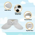 thumbnail image 3 of Straw Sun Summer&nbsp;Visor for Women, Female Wide Brim UPF 50+ UV Protection Topless Hat, Ladies Adjustable Roll UP Messy Bun Ponytail Cap, Foldable Packable Beach Travel Hat, White, 3 of 5