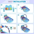 thumbnail image 6 of Baby Play Mat,Baby Gym Funny Play Piano Tummy Time Baby Activity Gym Mat with 5 Infant Learning Sensory Baby Toys,Music and Lights Boy & Girl Gifts for Newborn Baby 0 to 3 6 9 12 Months,Red, 6 of 8