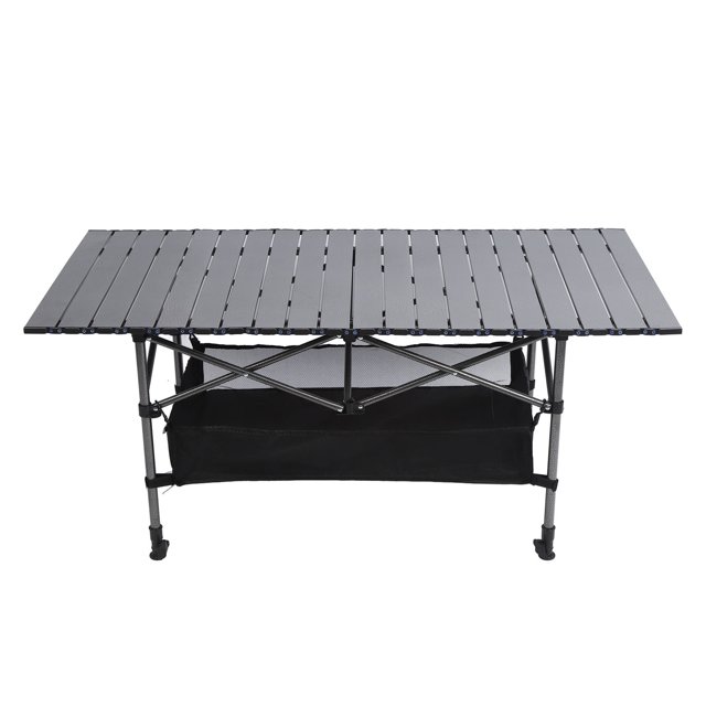 Table Pliante Compacte pour l'Extérieur, Table Pliante d'Extérieur au Style Simple avec Réglage de Hauteur 50-80 cm pour la Maison