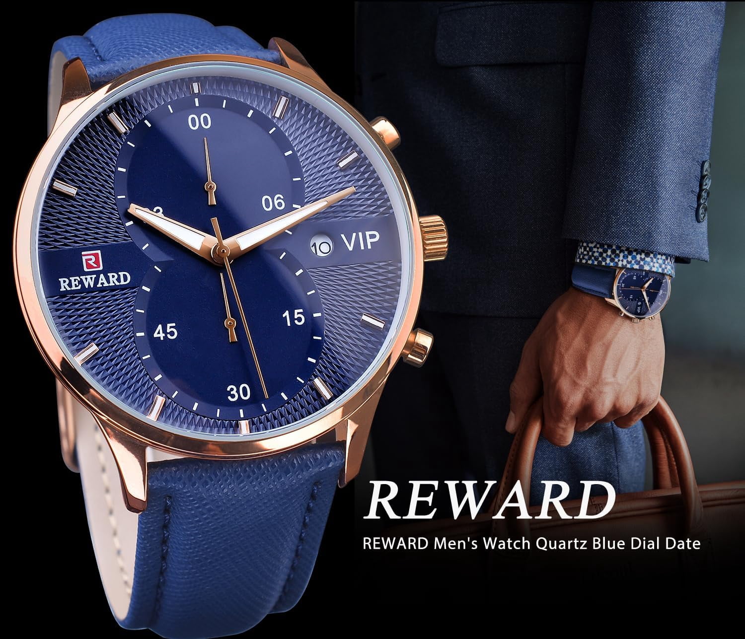 Men Watches Business Casual Wrist Watches (Multifunction/Waterproof/Luminous/Calendar) Genuine Leather Band Fashion Watch for Men