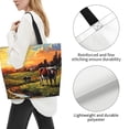 thumbnail image 3 of Balery Oil Painting Style Pasture Cow Bolsa Tote Estilo Estético con Cremalleras, Bolsa de Hombro, Bolsa de Compras Grande y Plegable, 3 of 8