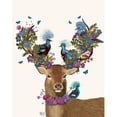 thumbnail image 3 of Fab Funky 12x14 Black Modern Framed Museum Art Print Titled - Deer Birdkeeper, Blue Pigeons, 3 of 5