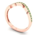 thumbnail image 2 of 0.21 ct Brilliant Round Cut Simulated Green Diamond 14k Rose Gold Stackable Band SZ 10.25, 2 of 6