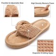 thumbnail image 2 of Women's Flip Flop Slippers Memory Foam Slip on Thong Slipper, Breathable Cozy Open Toe House Shoes, Anti-Skid Rubber Sole Sandal Indoor Outdoor Grey 7-8, 2 of 7