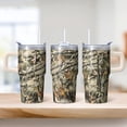 thumbnail image 2 of 20oz Coffee Travel Tumbler with Handle and Straw, Geometric Stainless Steel Double Wall Insulated Mug Leak Proof, 2 of 5