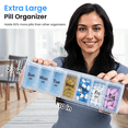 thumbnail image 3 of Extra Large Pill Organizer 2 Times a Day, 7 Day XL Pill Box AM PM ,Weekly Pill Case Twice a Day, Oversized Daily Medicine Container for Vitamins(Blue), 3 of 6
