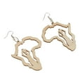 thumbnail image 6 of Vintage 3D African Earrings Studs Wooden Afrocentric Dangler Ethnic Tribal Burlywod, 6 of 6