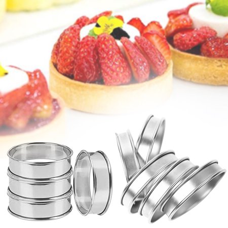 

4Pcs Double Rolled TartRings Stainless Steel English Muffin Rings Professional Crumpet Rings New