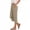 *Khaki, variant on ClodeEU Women's Linen Pleated Elastic Waist Capri Pants with Pockets, Solid Color Casual Cropped Trousers Brown,Womens Plus S