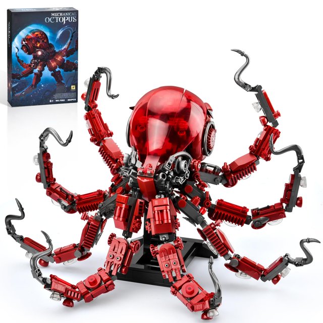 Set de construcción XITALAXU Mechanical Octopus 882 piezas con luz 8+