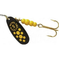 Mepps Black Fury Plain Treble Spinner Yellow Dot Size 5, 1/2 Oz - BF5 Y