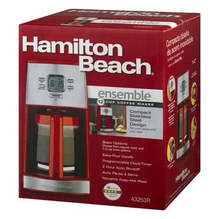 Hamilton Beach - Ensemble 12-Cup Coffee Maker - Red/Stainless-Steel