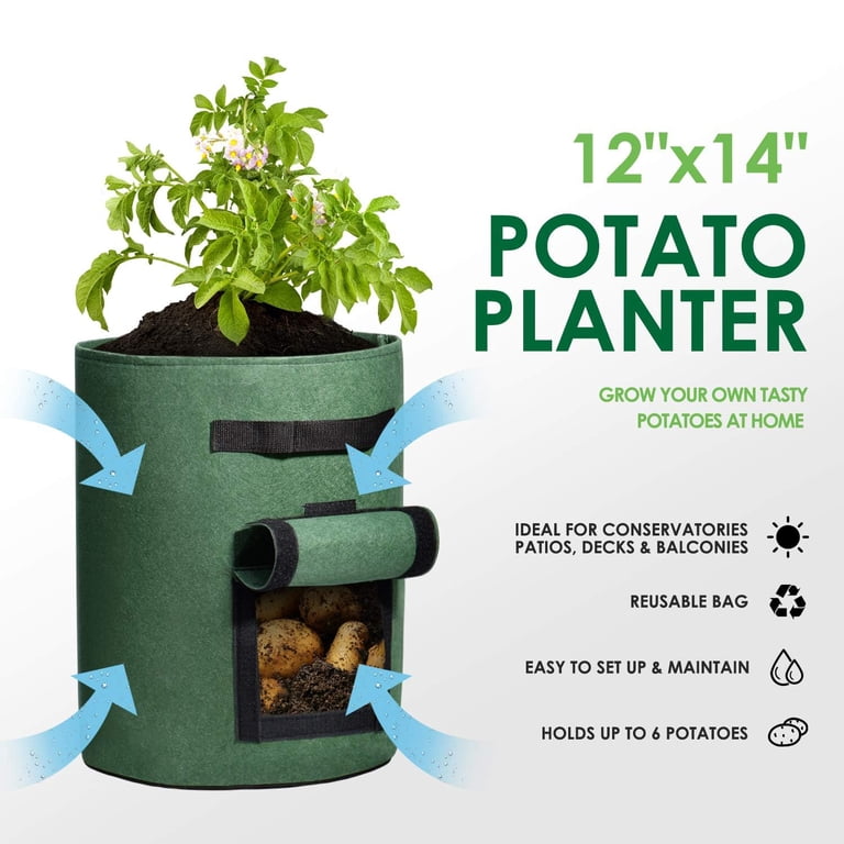HOUSE DAY 5-Pack 7 Gallon Grow Bags, Green photo 7
