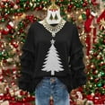 thumbnail image 2 of Womens Christmas Sweatshirts Pleated Long Sleeves Christmas Tops Crew Neck Pullover Sweater Blouses Xmas Graphic Dressy Causal Christmas Shirts Top, 2 of 5