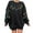 1-Black, variant on Fiaer Christmas Women Sweatshirts Trendy Lights Decor Relaxed Fit Pullover Fall Crew Neck Long Sleeve Plus Size Tops Red XL
