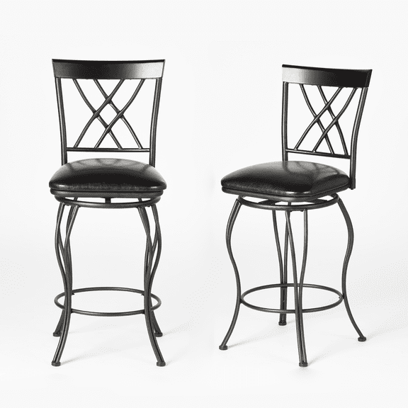 Homy Casa Swivel Bar Stools Set of 2, 26 inch Padded Stools Suitable for Bar, Kitchen, Dining