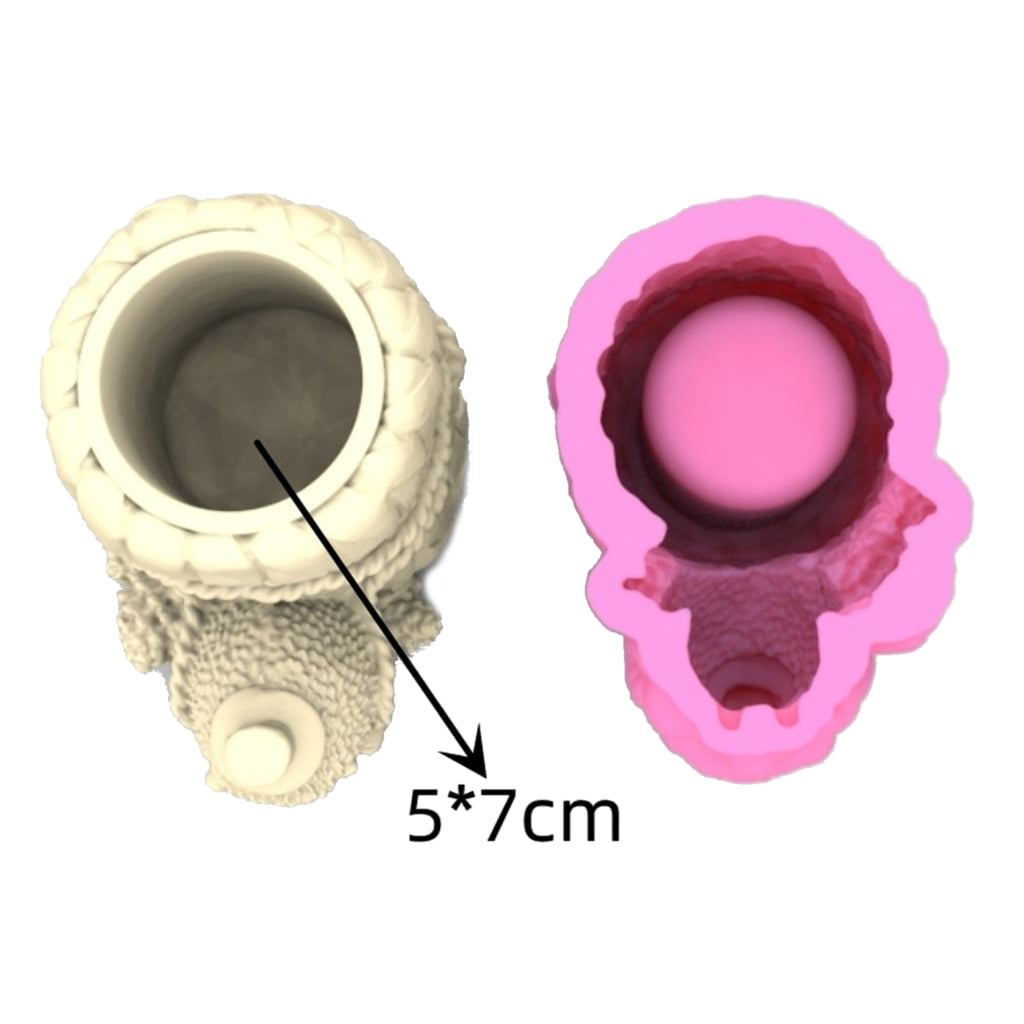 Geemin 3D Brush Pot Silicone Soap Molds Candle Molds Hedgehog Clay Mould Cake Mold