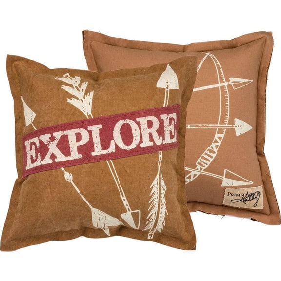 Wanderlust | Pillow Cover | Explore | Throw Pillow | Home Decor | Discover | Pillow | Rustic Home Decor | Explorer | 14 x 14 Pillow | Gift