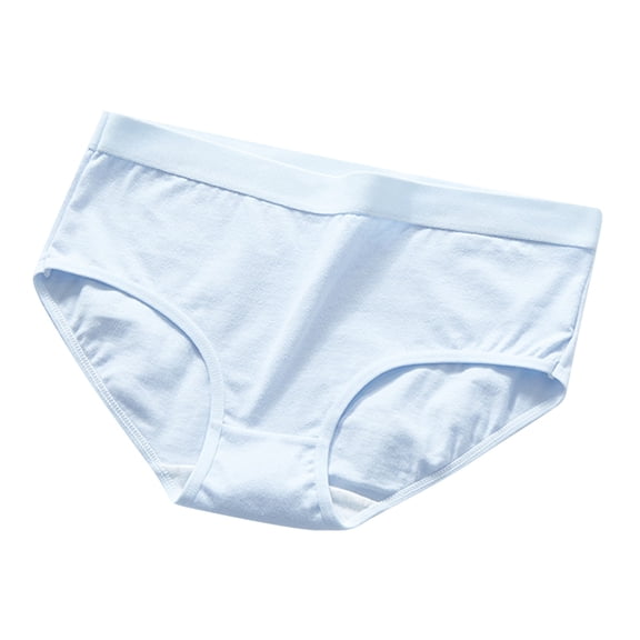 Ashirexll Cotton Underwear for Women, Mid Cotton Women's Crotch Underwear with No All Cotton Stretch Breathable Comfortable Combed Cotton Panties Light Blue M