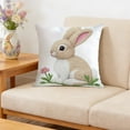 thumbnail image 5 of A Easter Embroidered Rabbits Cushion Cover Soft Throw Pillow Cover Polyester Fabric Invisible Zipper 45Cm 17.72In Style A, 5 of 7