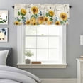thumbnail image 3 of Curtain Valance for Windows, Country Sunflower Daisy Flower Kitchen Valances Rod Pocket Short Curtains, Farmhouse Plant Bee Window Valance for Bedroom Bathroom Living room 60x18in, 3 of 9
