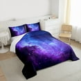 thumbnail image 3 of jejeloiu Universe Starry Night Twin Comforter Sets,Gradient Purple Blue Bedding Set For Girls Teens 2 Pieces, 3 of 8