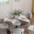 thumbnail image 5 of Black Beige Rhombus Round Tablecloth for 36-44 Inch Tables, Fitted Table Cover with Elastic Edge, Vintage Geometric Art Waterproof Outdoor Table Cloth Protector for Patio Garden Dinner Picnic, 5 of 9