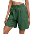 thumbnail image 2 of MOSHU Womens Cotton Shorts Drawstring Waist Sweat Shorts for Women Summer Casual Shorts with Pockets, 2 of 10