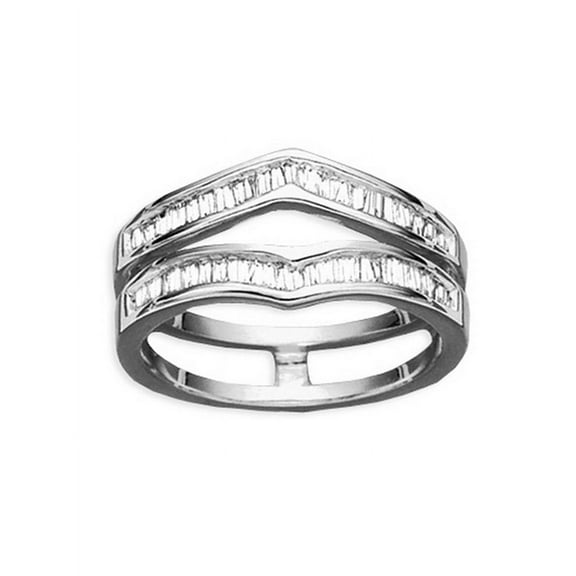Baguette Cut Diamond Ring Guard in 14K White Gold (3/8 cttw)