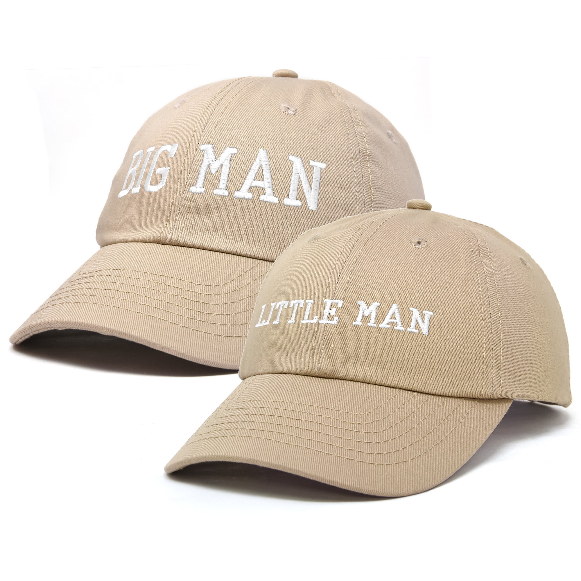 DALIX Big Man Little Man Hat Father Son Matching Cap Fun Gifts in Khaki