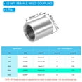 thumbnail image 2 of Uxcell 304 Stainless Steel 3/4 NPT Female Half Threaded Weldable Weld Coupling 5 Pack, 2 of 7