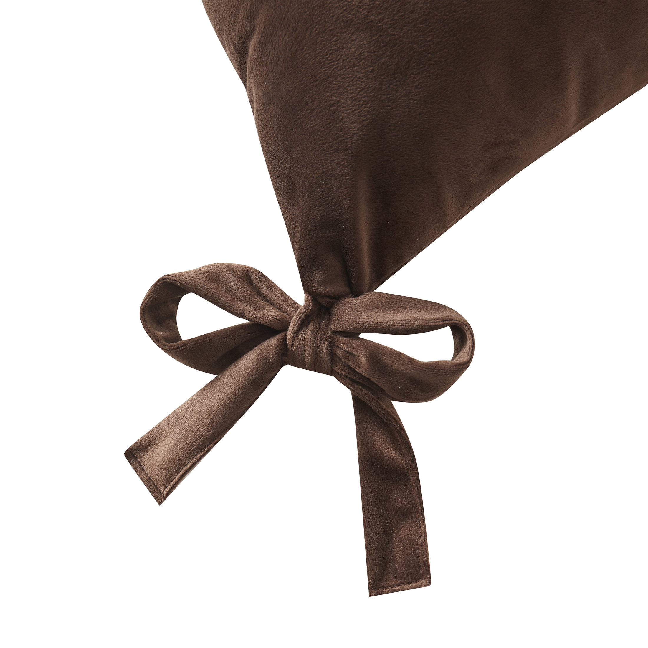 My Texas House Brown Velvet Bow Decorative Pillow Cover, 20 in x 20 in