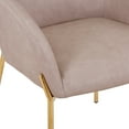 thumbnail image 4 of LeisureMod Dining Chair Upholstered in Velvet/Leather/Boucle with Padded Seat Curved Back Design and Gold Chrome Iron Legs for Modern Home, Kitchen, Office, Cafes Zaire Collection, 4 of 11