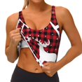 thumbnail image 3 of Honeii Christmas Buffalo Plaid patten Workout Crop Tank Top for Women Yoga Tank Tops Athletic Sports Shirts Exercise Undershirts,Sports Bra,Sports vest-Small, 3 of 8