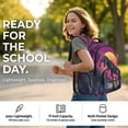 thumbnail image 6 of Kuiaobaty Dinosaur Print Backpack for Boys 8-12 Sunset Print School Backpack with Bottle Holder Lightweight Bookbags Laptop Bag for School, Purple, 6 of 7