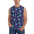 thumbnail image 1 of Balery Skull daisy Gradient Camisetas sin mangas para hombre, absorbe la humedad y protege contra el mal olor.-Small, 1 of 7