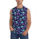 thumbnail image 1 of Balery Skull daisy Gradient Camisetas sin mangas para hombre, absorbe la humedad y protege contra el mal olor.-Large, 1 of 7