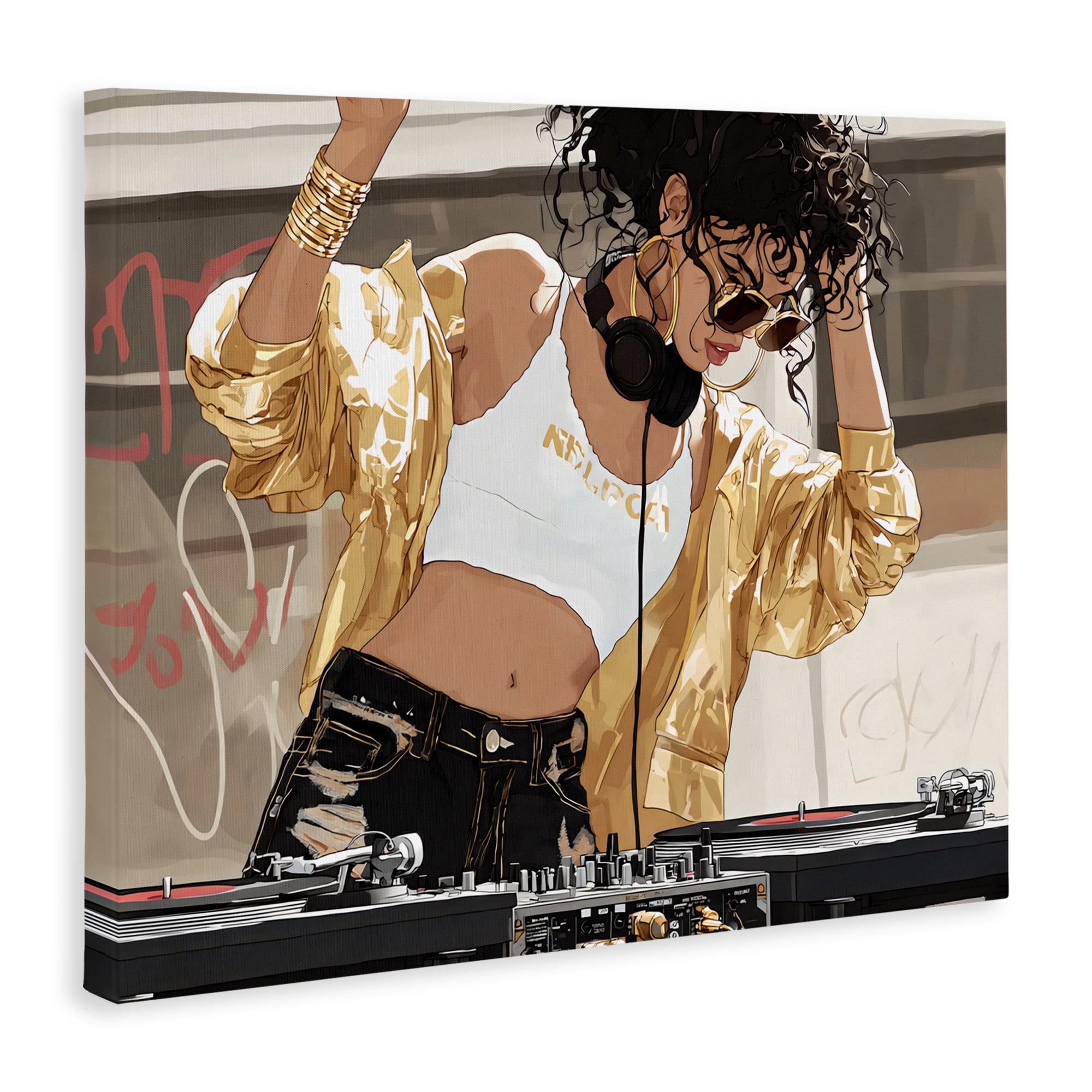 Stupell Industries Gold Accented DJ Canvas Wall Art, design by Franklyn Gregory