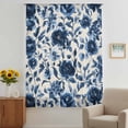 thumbnail image 3 of Navy Blue Botanical Peony Sheer Curtains 108 Inches Extra Long, Vintage Floral Blossom Light Filering Curtains, Privacy Drapes Simi Floor to Veiling Curtain for Living Room Bedroom Window Treatment, 3 of 9