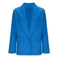thumbnail image 4 of Ayolanni Open Front Blazer for Women Blue Work Casual Fitted Collared Pockets Light Clothes Coats for Women L, 4 of 9
