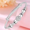 thumbnail image 1 of Pulseras de plata esterlina para mujeres 925 Granos de plata Brazalete Pulsera Transfer Lucky Cuff Pulsera Ajustable Moda Mujer Joyería Niñas t, 1 of 5