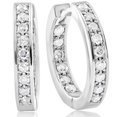 thumbnail image 1 of VS/G .80 Ct Diamond Inside Outside Hoops 14K White Gold 5/8" Tall, 1 of 3