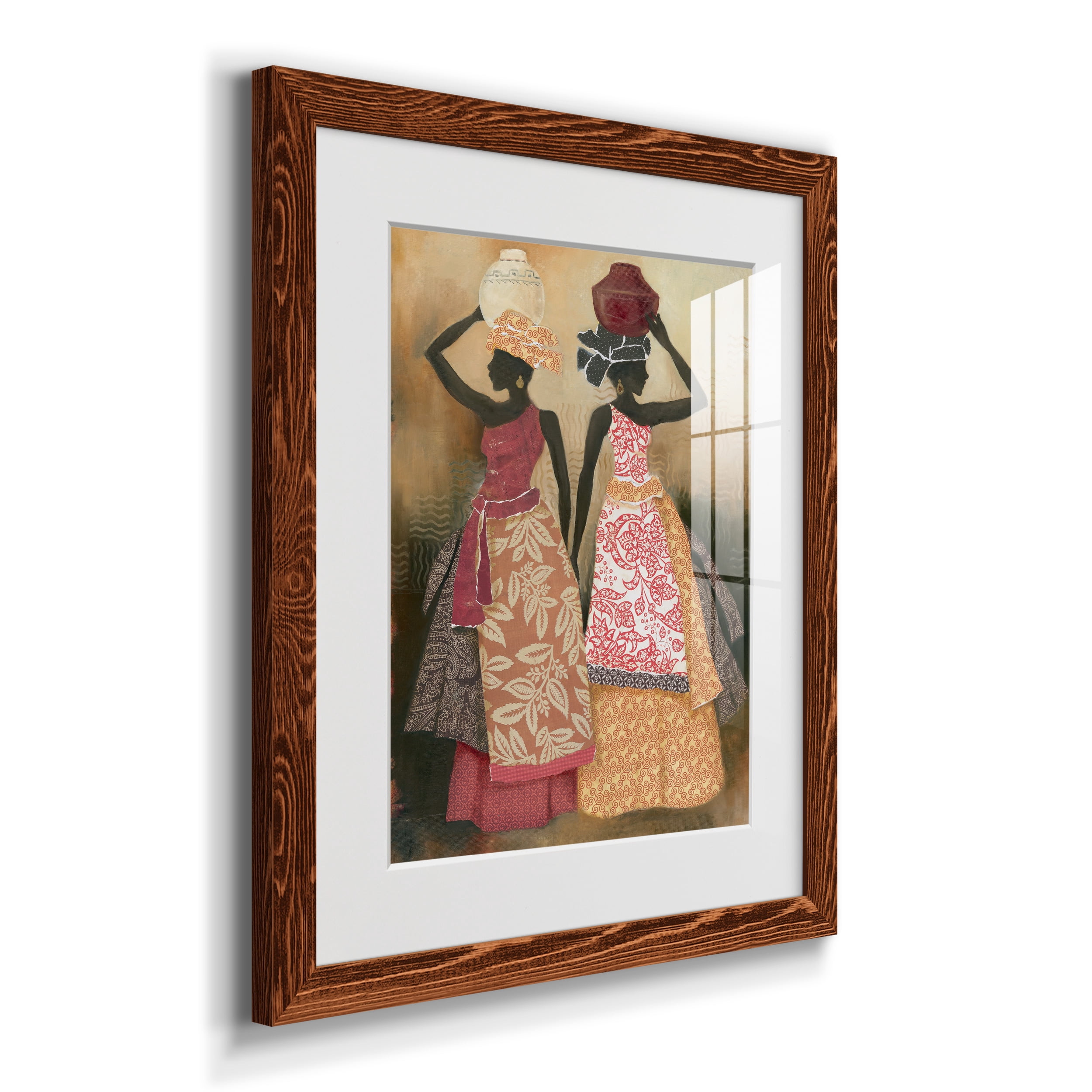 Village Women II - Premium Framed Print - Ready to Hang - 17 x 20 - Maple Frame
