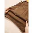 thumbnail image 6 of SHEWIN Women's Jean Shorts High Waisted Denim Shorts Casual Loose Fit Stretchy Double Button Fly Summer Pants with Pockets Brown, 6 of 10