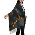 thumbnail image 4 of Xecao Full Moon Black Dragon Pattern Womens Winter Scarf Fall Scarf Oversized Large Scarf for Women Warm Shawl Wrap, 4 of 8
