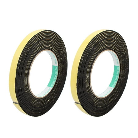 2Pcs 12mm Width 2mm Thick Single Sided Sealing Shockproof Sponge Tape 5m Length
