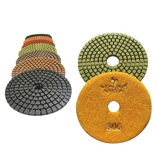 STADEA Grit 800 (5 Pieces) 5" Diamond Polishing Pads for Granite Marble Concrete Stone polishing Wet Grinder
